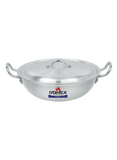 SONEX Sonex Traditional Round Karahi Aluminium  Wok, Authentic Asian Cooking,  Long Lasting Durable Construction, Kitchen Essentials, Metal Finish, Generous Size (26.5 cm & 3.5 Ltr)  - Image 1