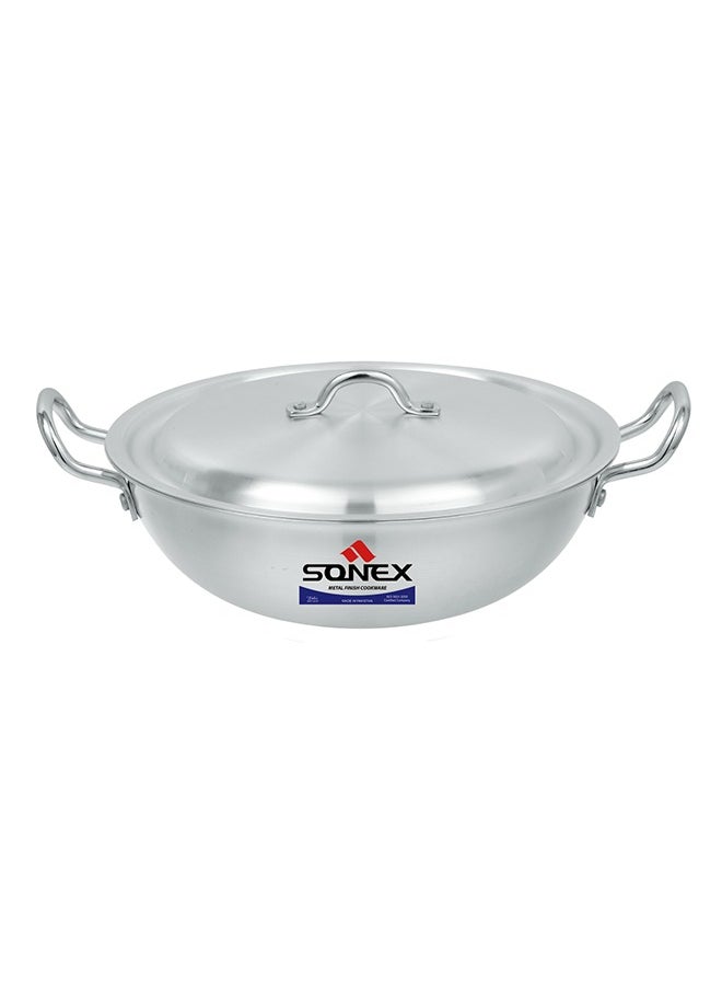 SONEX Sonex Traditional Round Karahi Aluminium  Wok, Authentic Asian Cooking,  Long Lasting Durable Construction, Kitchen Essentials, Metal Finish, Generous Size (26.5 cm & 3.5 Ltr)  - Image 1