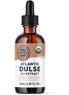 Vimergy Usda Organic Atlantic Dulse Extract, 55 Servings – Raw Liquid Seaweed Dulse Supplement Drops - Alcohol-Free, Vegan & Paleo Friendly (55 Ml)  - Image 1