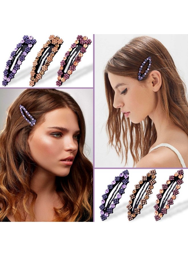 OIIKI Rhinestone Snap Hair Clips For Women 10Pcs Sparkly Glitter Crystal Hair Clips Barrettes Bling Diamond Fancy Hair Snap Clips Hairpins For Girls Wedding Decorative Hair Accessories - Image 5
