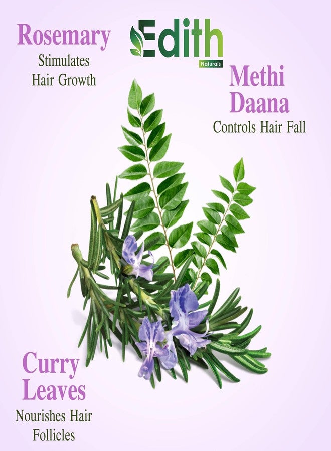 EDITH زيت إديث روزماري للشعر لنمو الشعر والتحكم في تساقطه، 200 مل، عبوة من قطعتين - Image 3