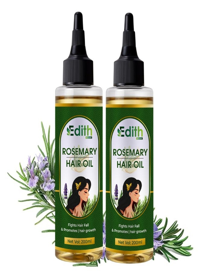EDITH زيت إديث روزماري للشعر لنمو الشعر والتحكم في تساقطه، 200 مل، عبوة من قطعتين - Image 1