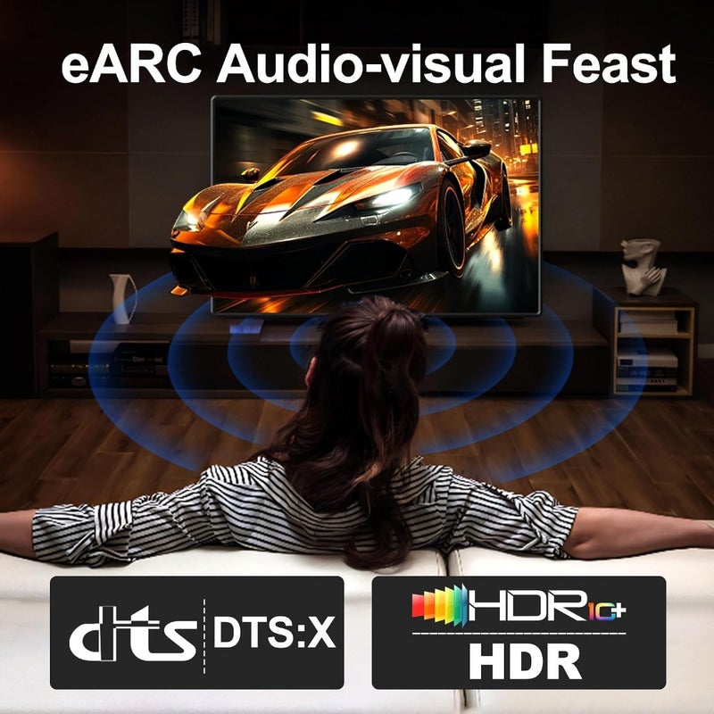 16K HDMI 2.2 Cable High Speed 96Gbps 12Bit 16K@60Hz 8K@240Hz 4K@480Hz Braided Gold Plated UHD HDR HDCP 3D Support Compatible with PS5 Monitor TV Home Office Gaming - Image 3