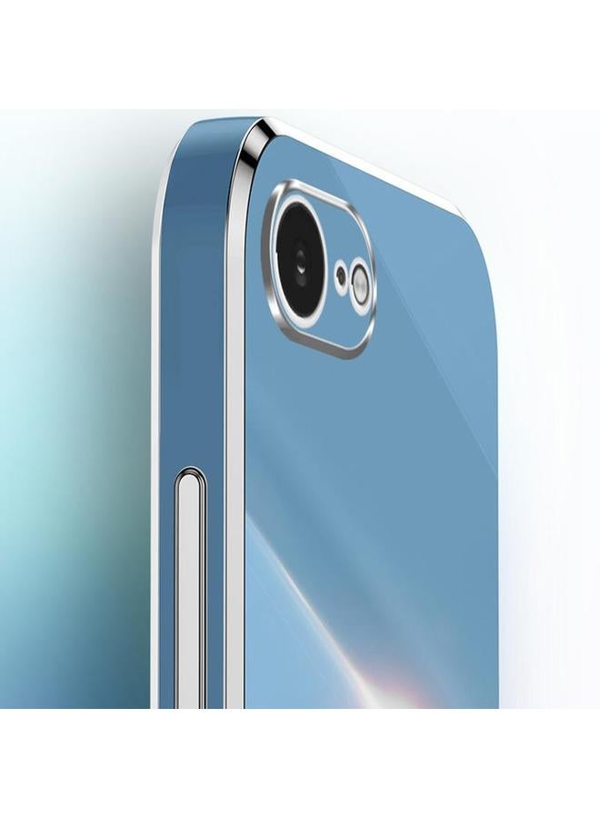 شين لي تونج جراب لهاتف iPhone 16e بحافة مستقيمة 6D مطلي بالكهرباء من مادة TPU مع حامل حلقي - Image 3