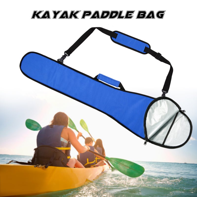 Kayak Paddle Storage Bag: Blue, Full Length Padded Protection - Nylon Divider, Clear Exterior Pouch For Kayak Accessories - Image 2