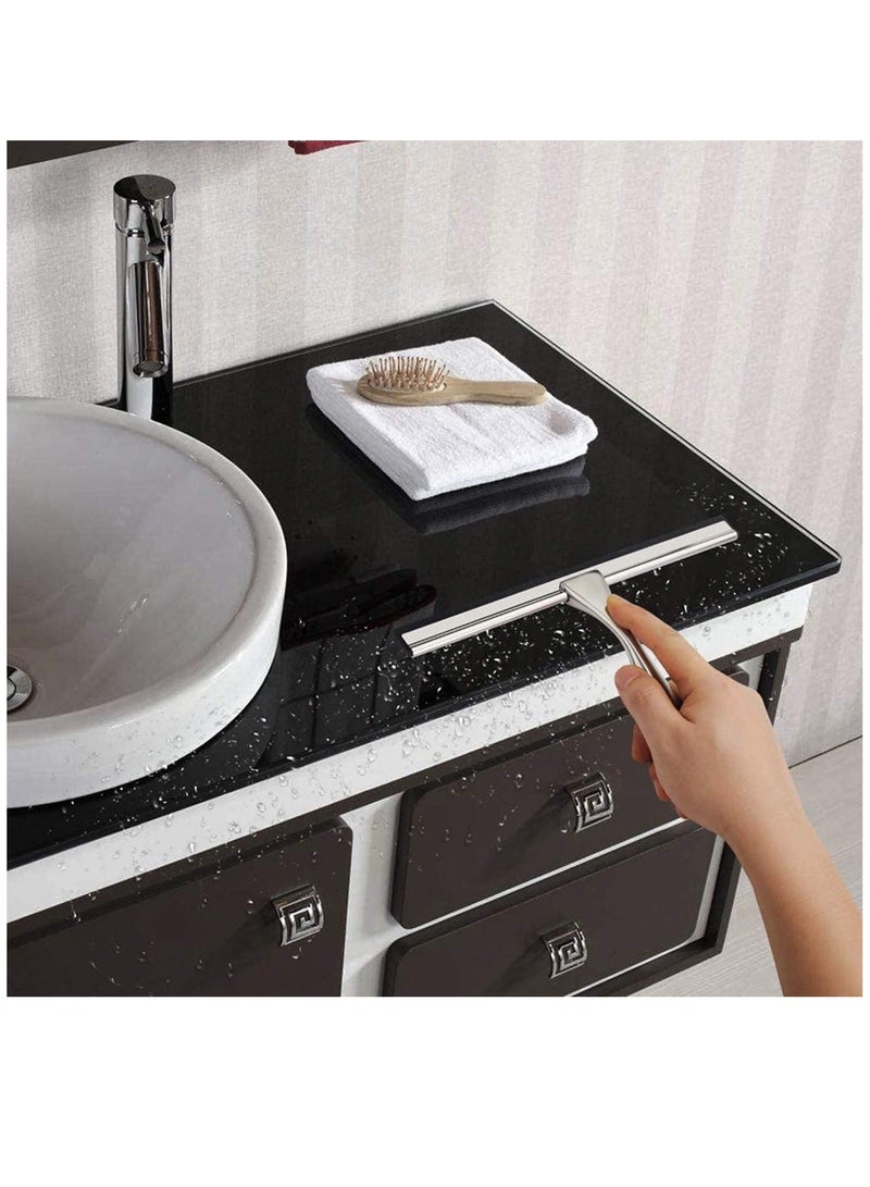 KASTWAVE Shower Squeegee, Stainless Steel Wiper Shower Squeegee, Multi- Purpose Household Cleaning Wiper for Shower Doors, Bathroom - Image 3