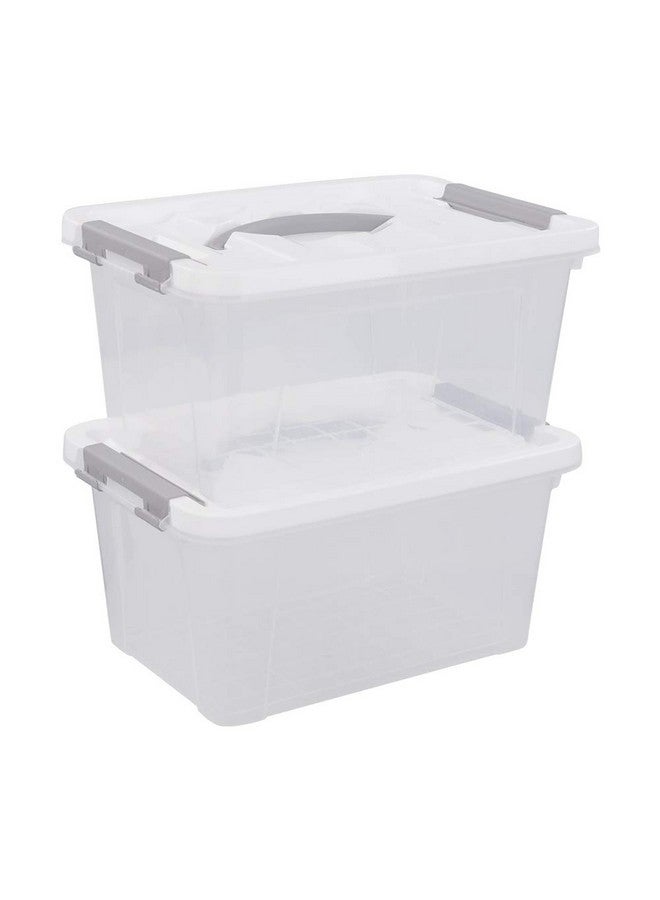 Saedy Clear Plastic Storage Bins/Containers, Multi-purpose Storage Box 6 Quart, Set of 2 - Image 1
