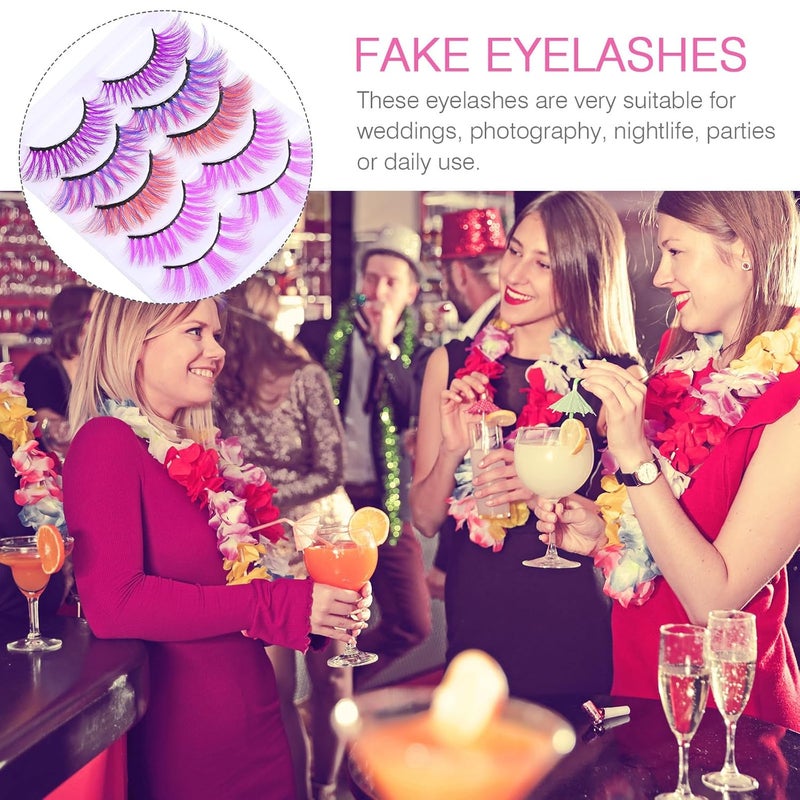 Healeved 10pcs 3d Colorful False Eyelashes Long Dramatic Makeup Lashes Pack for Women Stage and Party Use - Image 4