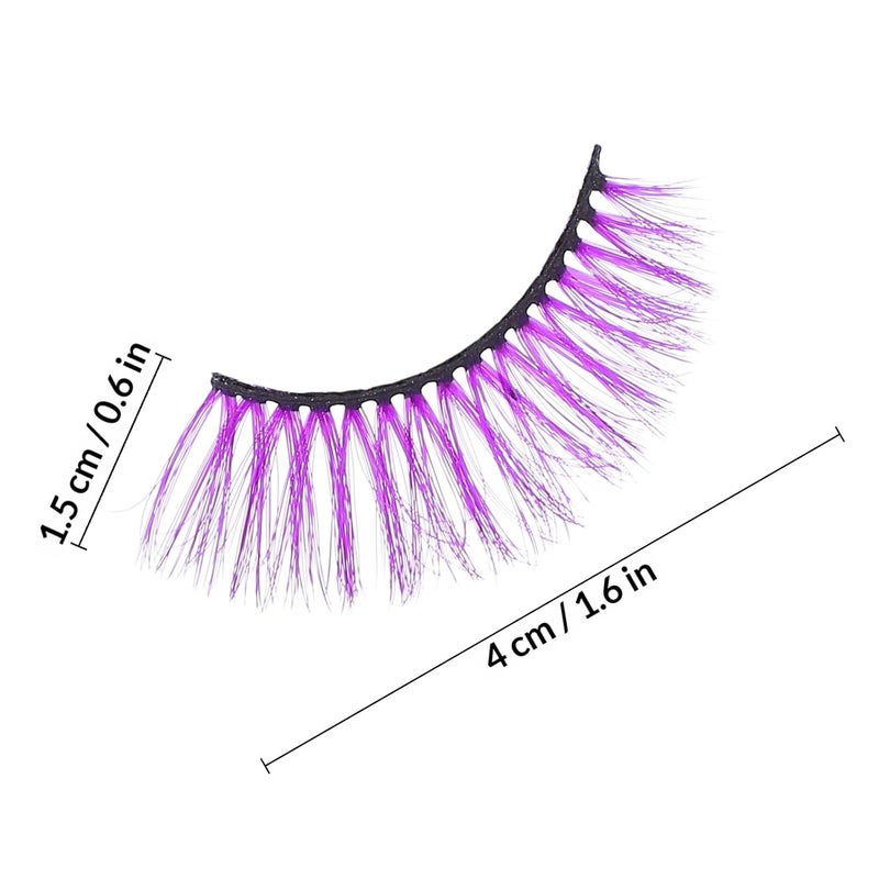 Healeved 10pcs 3d Colorful False Eyelashes Long Dramatic Makeup Lashes Pack for Women Stage and Party Use - Image 2
