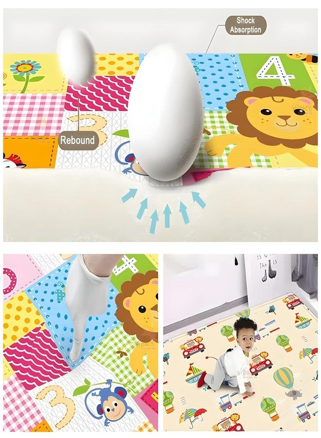 Mini Soul XPE Foam Animal Theme Baby Play Mat, Reversible Play Mats for Crawling Babies, Baby Play, Crawling, Anti-Slip Floor Mat for Babies, Foldable for Toddlers (5.8x4.7 ft) - Image 5