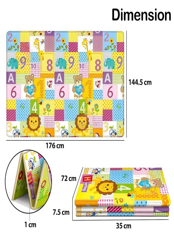 Mini Soul XPE Foam Animal Theme Baby Play Mat, Reversible Play Mats for Crawling Babies, Baby Play, Crawling, Anti-Slip Floor Mat for Babies, Foldable for Toddlers (5.8x4.7 ft) - Image 3