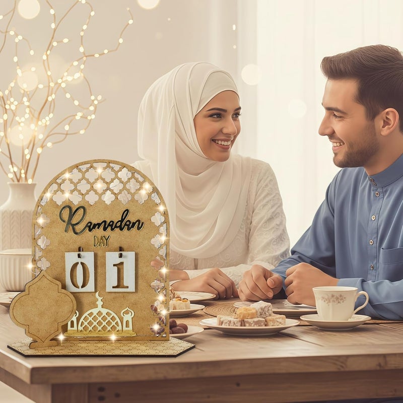 Yizhet Ramadan Calendar with LED Fairy Lights - DIY Countdown Decoration for Ramadan & Eid - Image 4