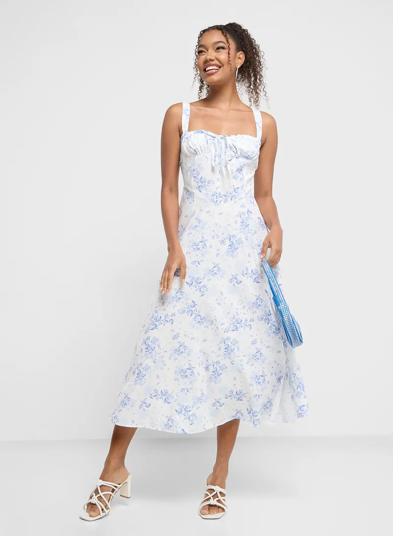 Ginger Strappy Corset Style Floral Sundress