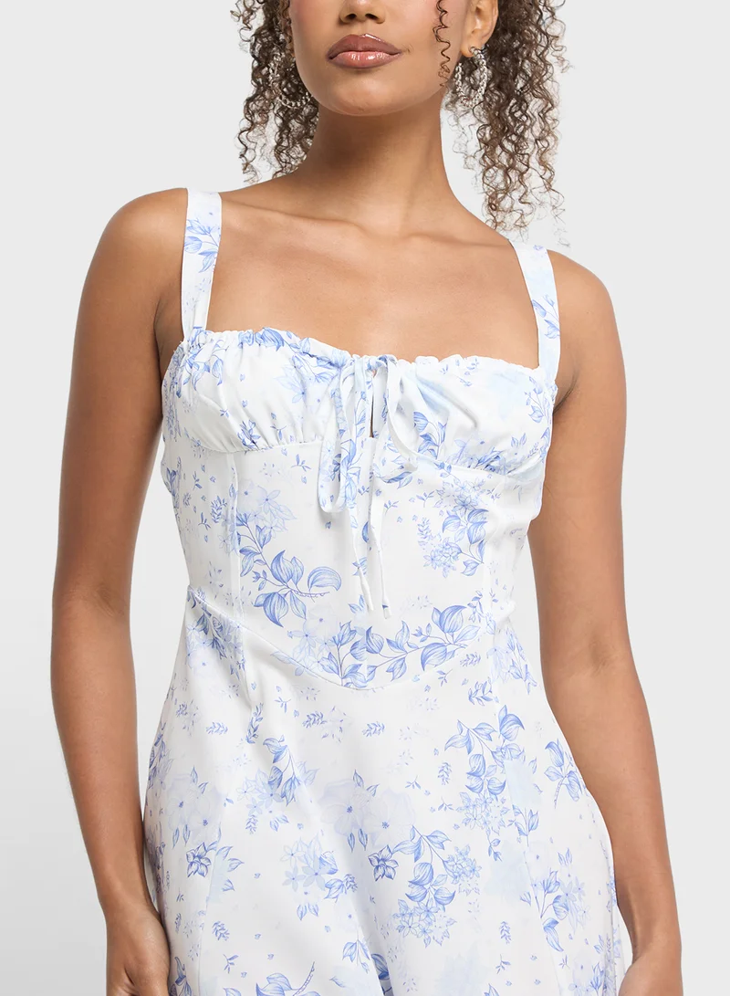 Ginger Strappy Corset Style Floral Sundress