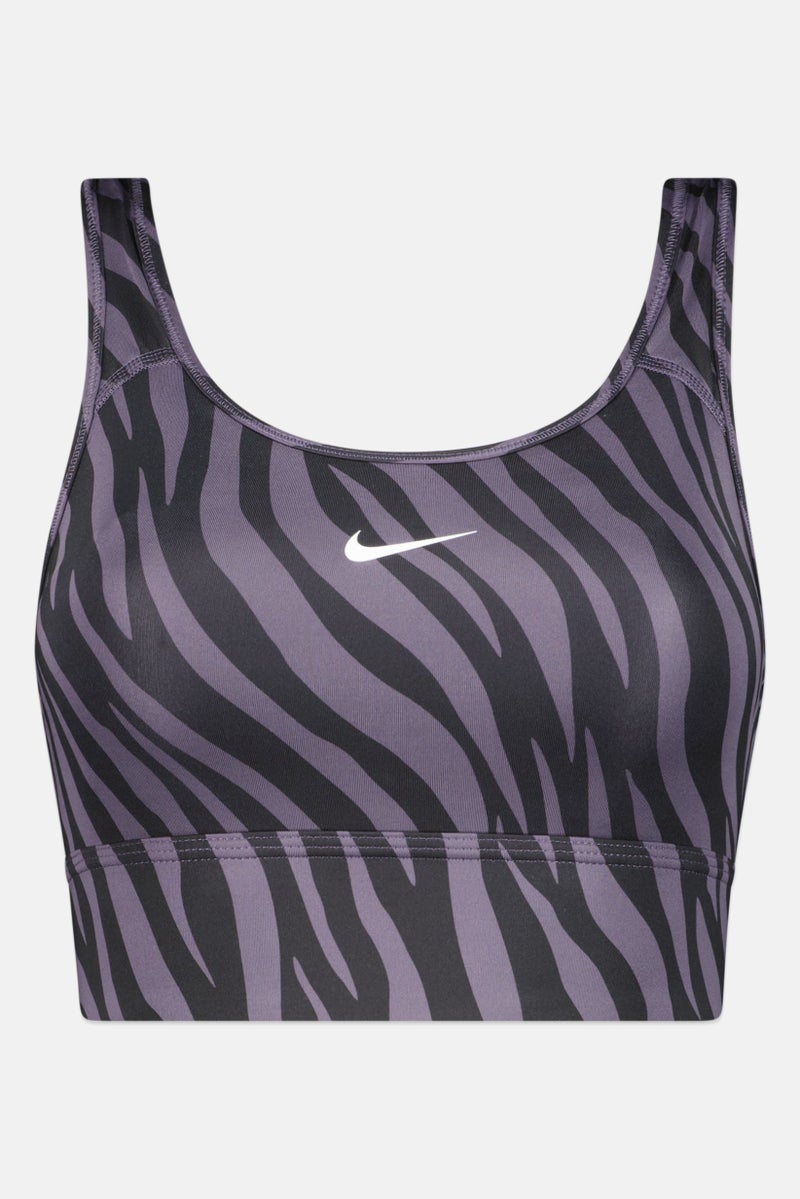 Nike حمالة صدر رياضية مبطنة للنساء بشعار العلامة التجارية، بنفسجي/أسود - Image 2