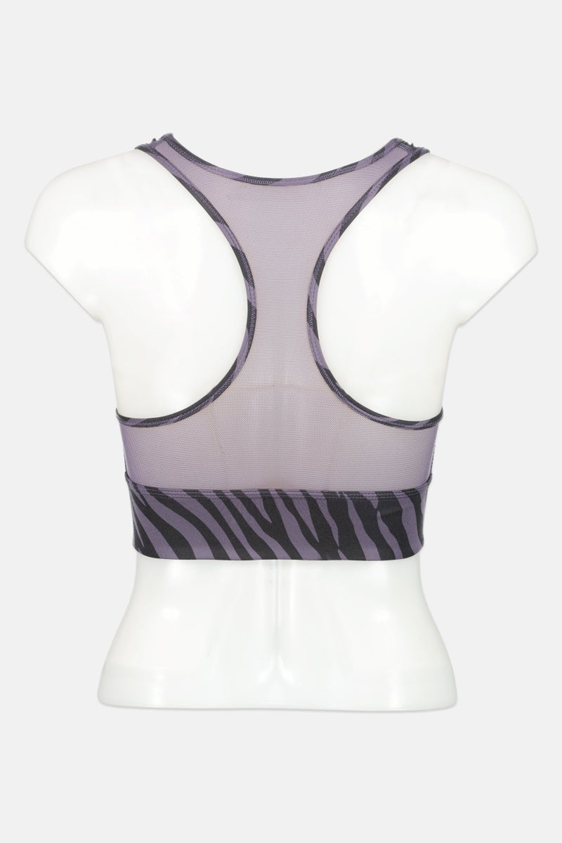 Nike حمالة صدر رياضية مبطنة للنساء بشعار العلامة التجارية، بنفسجي/أسود - Image 3