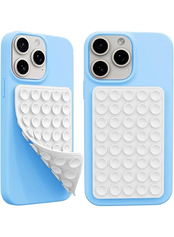 S-TOP 2-Pack Silicone Suction Phone Mount - Double-Sided Vacuum Grip Holder for Mirrors/Tiles/Glass, Universal Phone & Tablet Stand (10x6.5cm) - Image 1