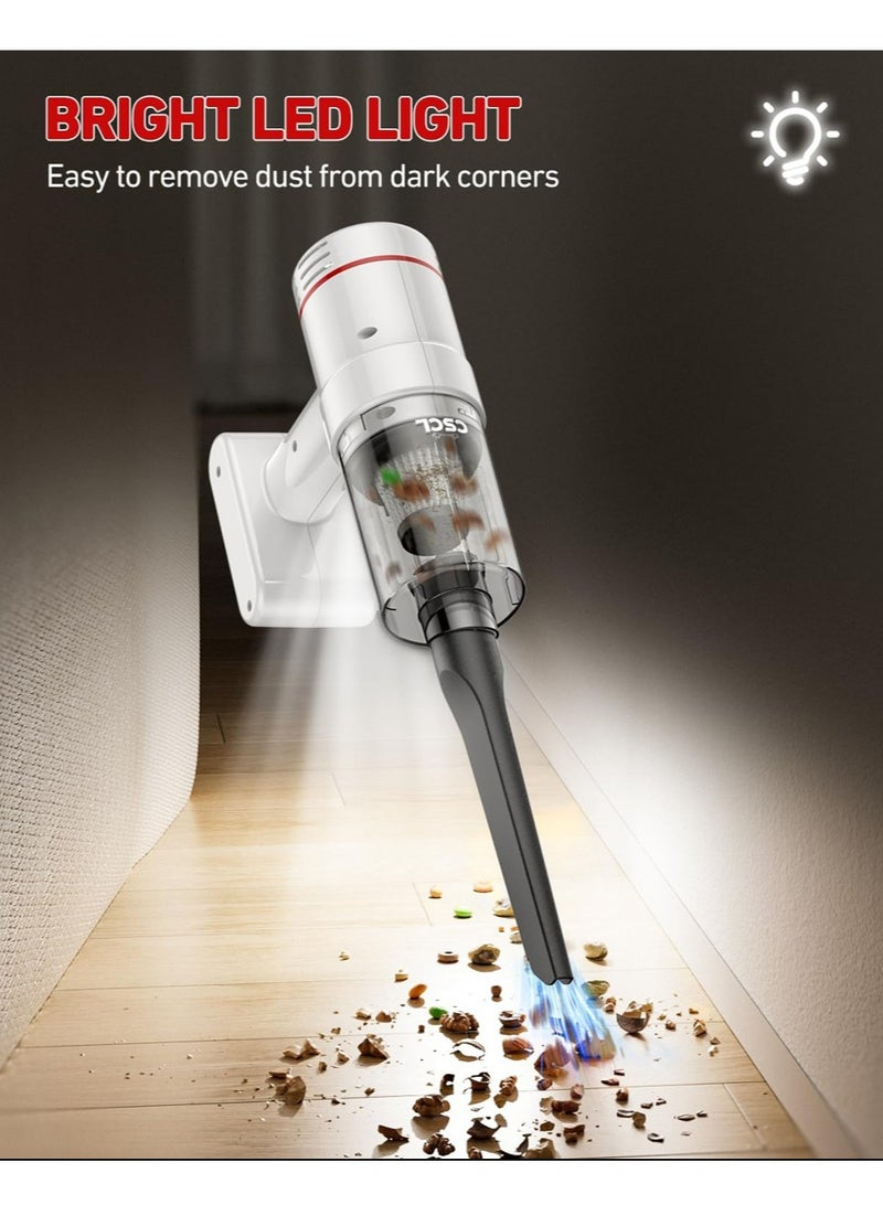 YOUGE Handheld Car Vacuum Cleaner Cordless, 6000PA Powerful Suction Car Vacuum High Power Cleaner with LED Light & Multi Accessories, Portable Mini Hand Held Car Vacuum Cleaner for Car Home Office - Image 4