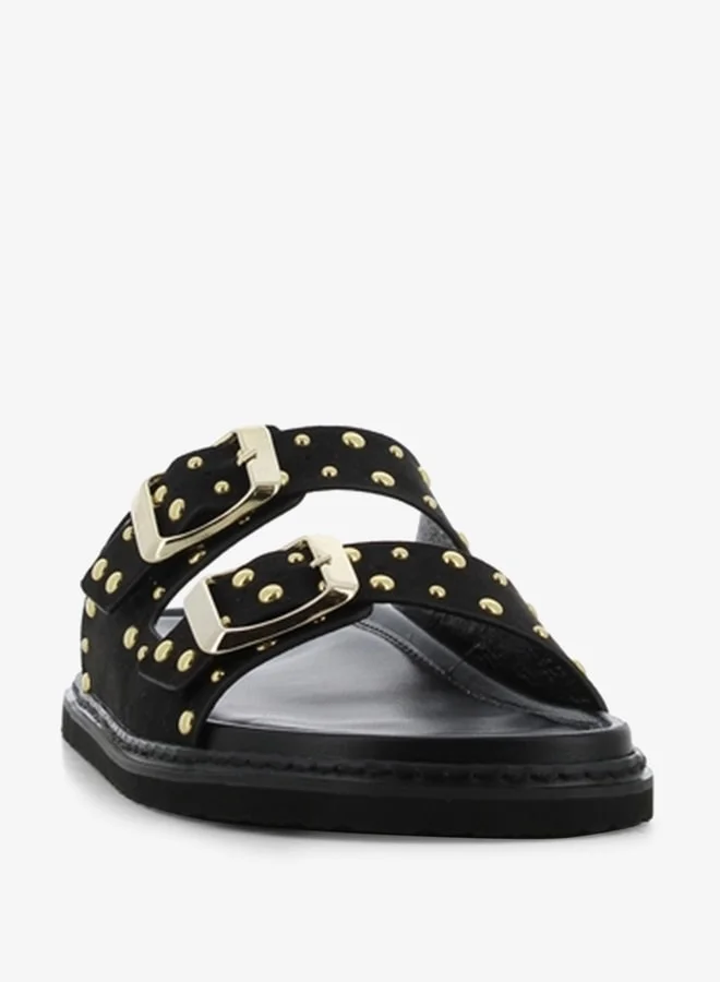 اس جي Women's Embellished Slip-On Slide Sandals