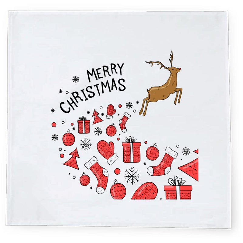 Khakee 6 Pcs Christmas Theme Silk Table Napkins 10x 10 for Xmas Decoration Christmas OrnamentsChristmas Giftxmas21573 - Image 3
