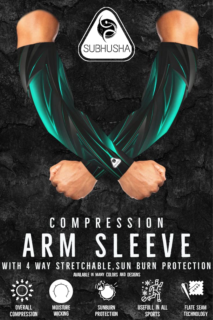 SUBHUSHA Arm Sleeve Unisex Sports Compression Sun Protection UV UPF 50 Cooling Sleeve Tattoo Cover Up Men & Women Cycling Cricket Biking Riding Golf Football Basketball & Running DP13 - Image 5