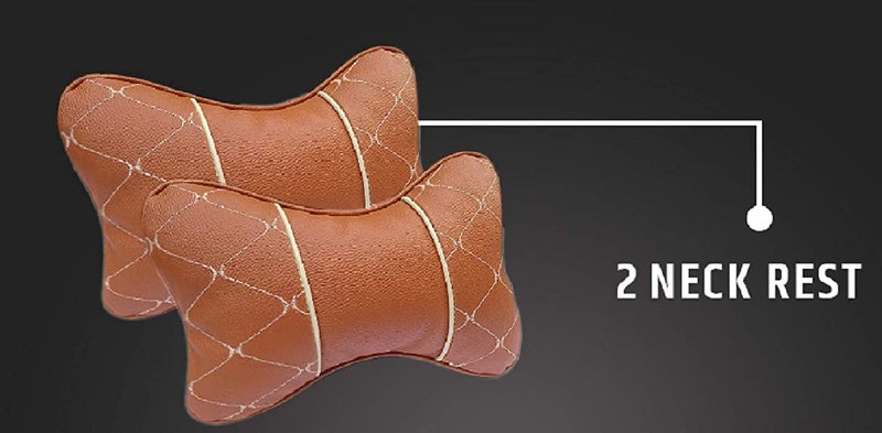 SARTE Car Neck Rest Pillow, Cushion Neck Support (Tan) - Image 2