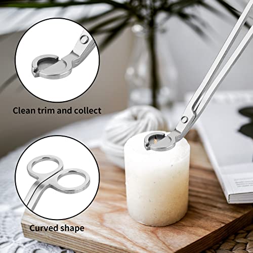 Kirecoo 3 in 1 Candle Accessory Set, Candle Wick Trimmer Cutter, Snuffer, Dipper, Wick Care Kit with Trimmer, Dipper and Extinguisher (Silver) - Image 5