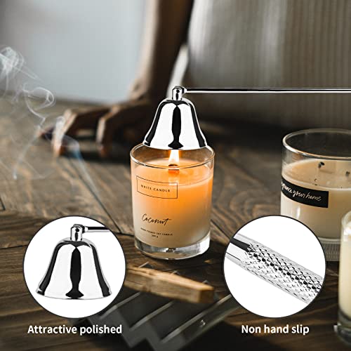 Kirecoo 3 in 1 Candle Accessory Set, Candle Wick Trimmer Cutter, Snuffer, Dipper, Wick Care Kit with Trimmer, Dipper and Extinguisher (Silver) - Image 3