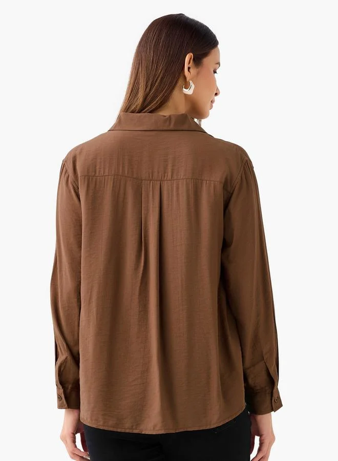 Splash FAV  Regular Fit Viscose Top with Button Detail for Women | Best Price UAE
