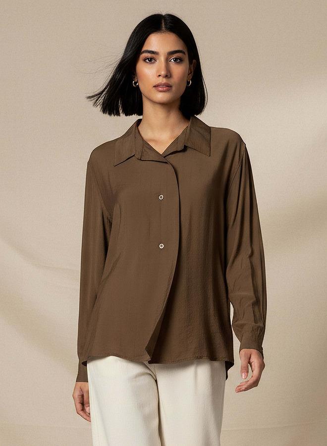 Splash FAV Regular Fit Viscose Top with Button Detail - Image 1