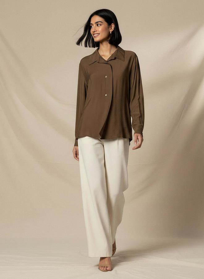 Splash FAV Regular Fit Viscose Top with Button Detail - Image 2