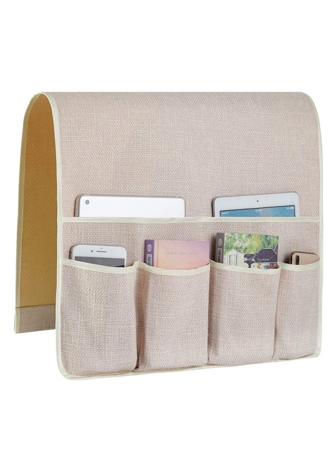 Flyily Sofa Armrest Organizer Non Slip Arm Chair Hanging Caddy Remote Control Holder For Magazine Phone Books Glassesbeige 19In  - Image 1