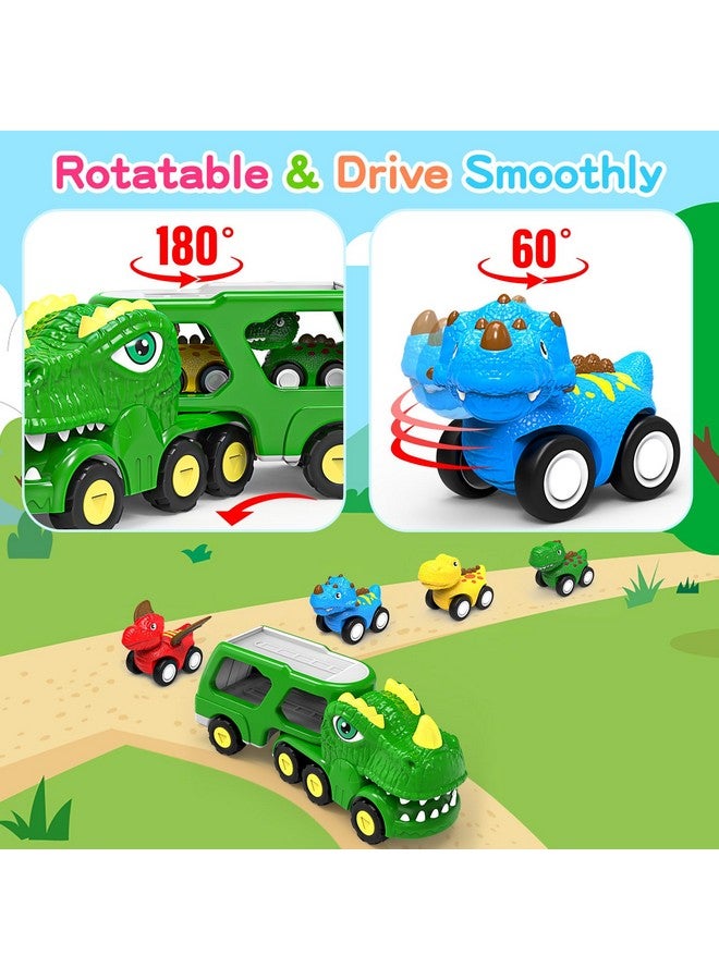ENJSD Toys for 1 2 3 4 Year Old Boys, 5 in 1 Toys for Ages 2-4 with 4 Dinosaur Toys for Kids 3-5, Friction Powered Kids Boy Toddler Toys 1 2 3 4 5 Year Old boy Gifts with Flashing Light & Sound - Image 5