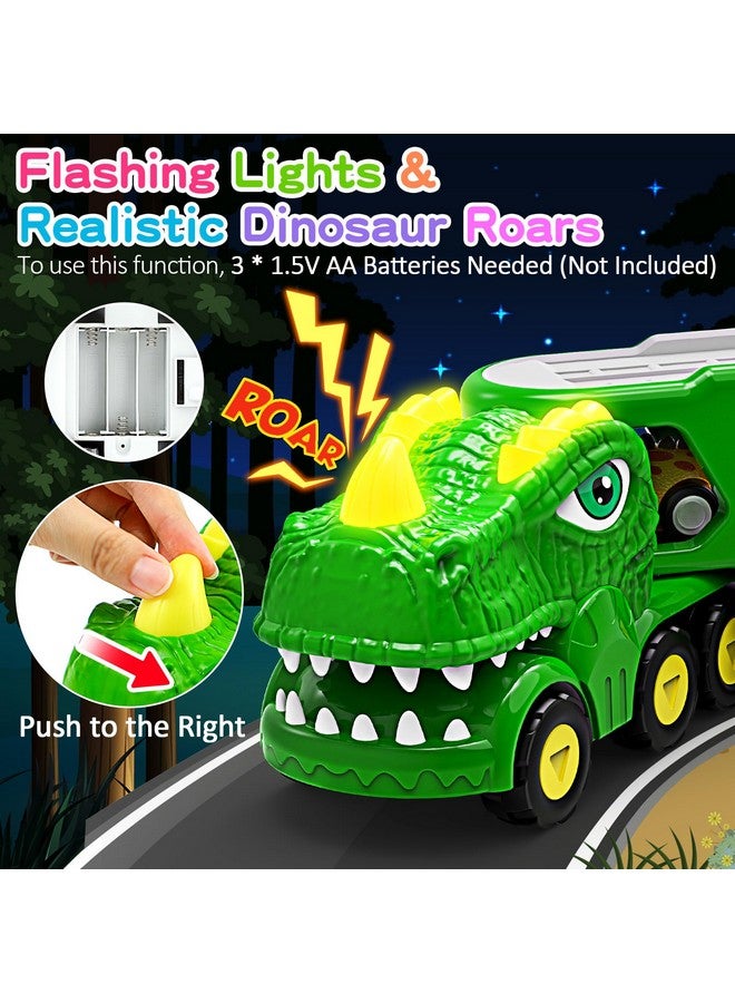 ENJSD Toys for 1 2 3 4 Year Old Boys, 5 in 1 Toys for Ages 2-4 with 4 Dinosaur Toys for Kids 3-5, Friction Powered Kids Boy Toddler Toys 1 2 3 4 5 Year Old boy Gifts with Flashing Light & Sound - Image 3
