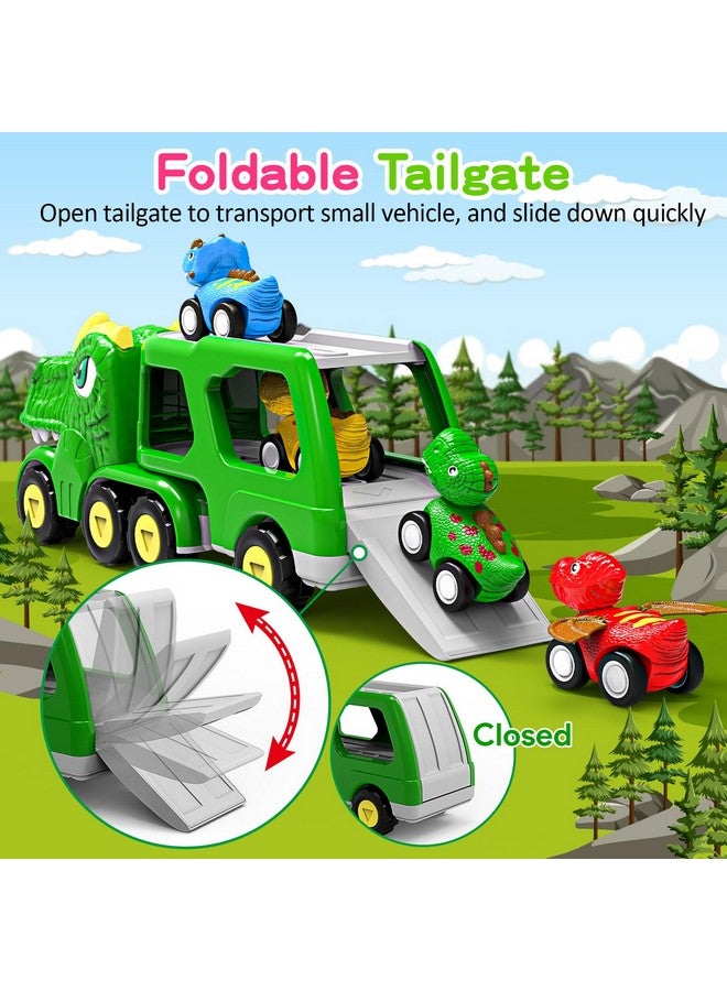 ENJSD Toys for 1 2 3 4 Year Old Boys, 5 in 1 Toys for Ages 2-4 with 4 Dinosaur Toys for Kids 3-5, Friction Powered Kids Boy Toddler Toys 1 2 3 4 5 Year Old boy Gifts with Flashing Light & Sound - Image 4