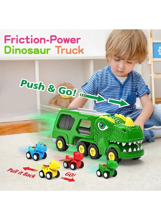 ENJSD Toys for 1 2 3 4 Year Old Boys, 5 in 1 Toys for Ages 2-4 with 4 Dinosaur Toys for Kids 3-5, Friction Powered Kids Boy Toddler Toys 1 2 3 4 5 Year Old boy Gifts with Flashing Light & Sound - Image 2