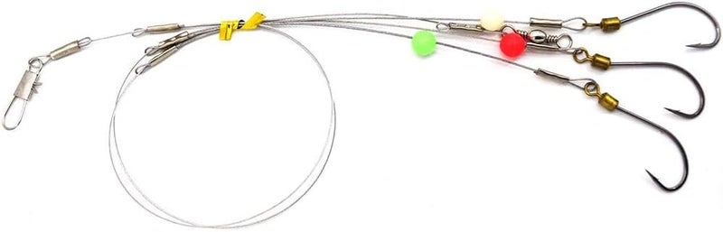 ANNIBBY Fishing Hook Rig - 5-Piece Carbon Steel Spear Point Hooks with Swivel and Snap - Image 3