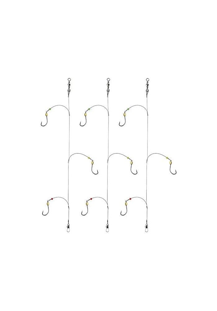 ANNIBBY Fishing Hook Rig - 5-Piece Carbon Steel Spear Point Hooks with Swivel and Snap - Image 2