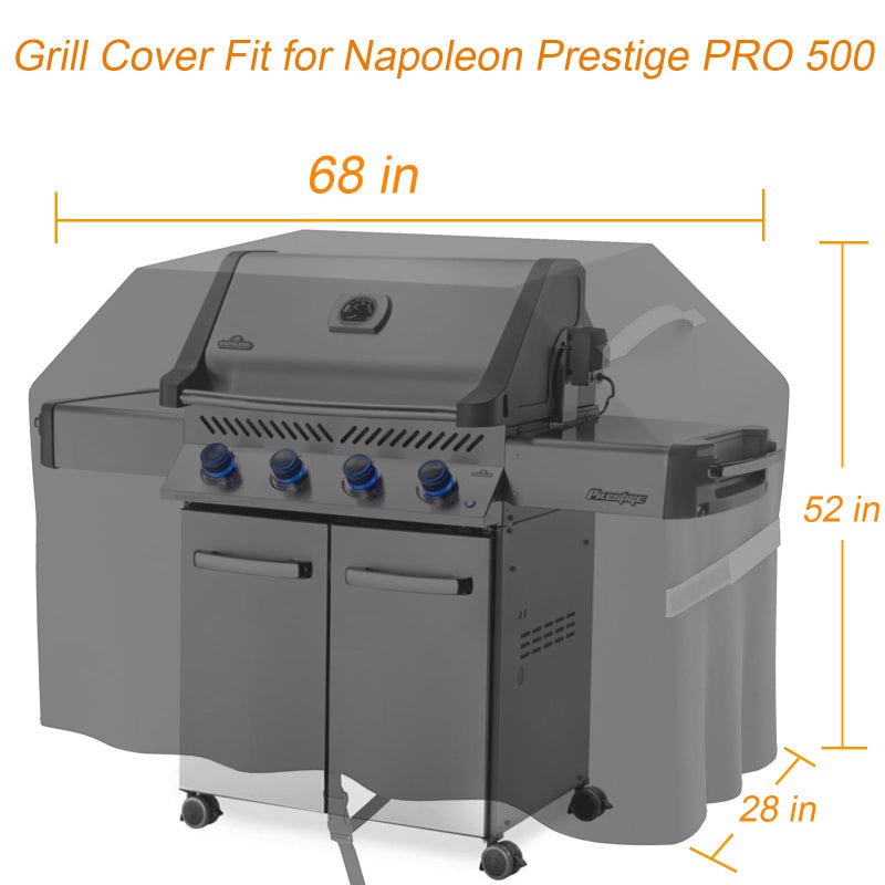 EDIBIN Grill Cover Fit for Napoleon Prestige PRO 500 Grill,Premium Water Resistant Cover for Napoleon 61500 Prestige PRO 500 - Image 2