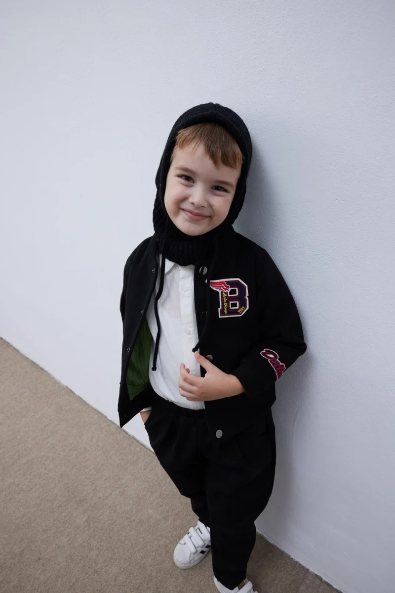 Fahhar Kids String Children's Snow Beret Black