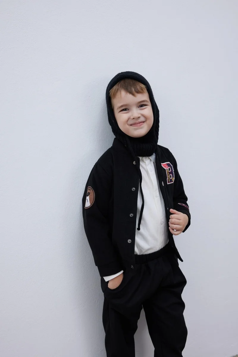 Fahhar Kids String Children's Snow Beret Black