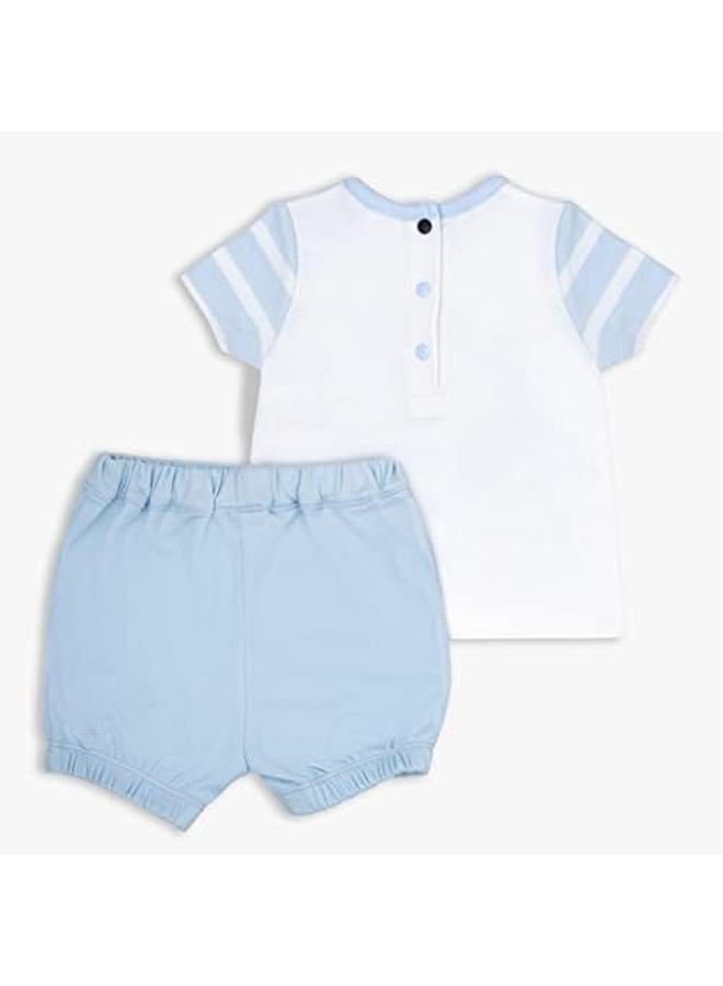 مون تي شيرت وسروال قصير 100% من القطن 0 3M Blue Little Submarine - Image 2