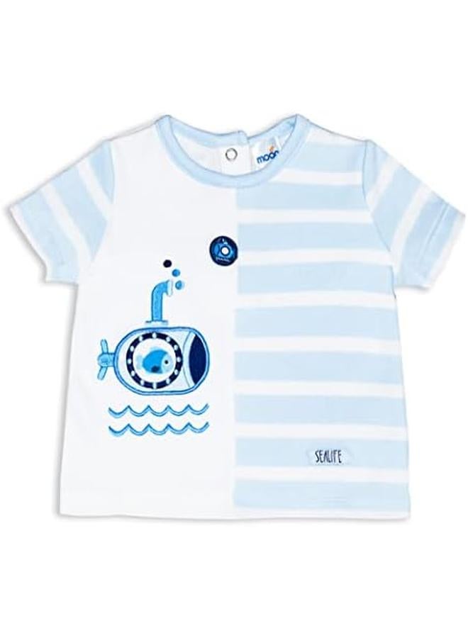 مون تي شيرت وسروال قصير 100% من القطن 0 3M Blue Little Submarine - Image 3