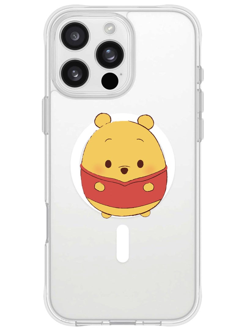 Theodor iPhone 16 Pro Max Magsafe Magnetic Case for iPhone Compatible with Wireless Charging, Shockproof Phone Bumper Cover - Pooh - Image 1