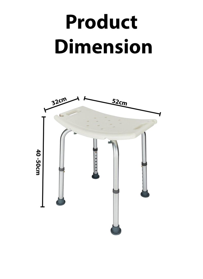 Toshionics - Shower Chair Stool Adjustable Nonslip Bathing Bench for Elderly & Disabled Lightweight Anti-Slip Shower Seat Medical Toilet Seat Bathroom & Bathtub Safety for Senior Injured Pregnant - Image 1