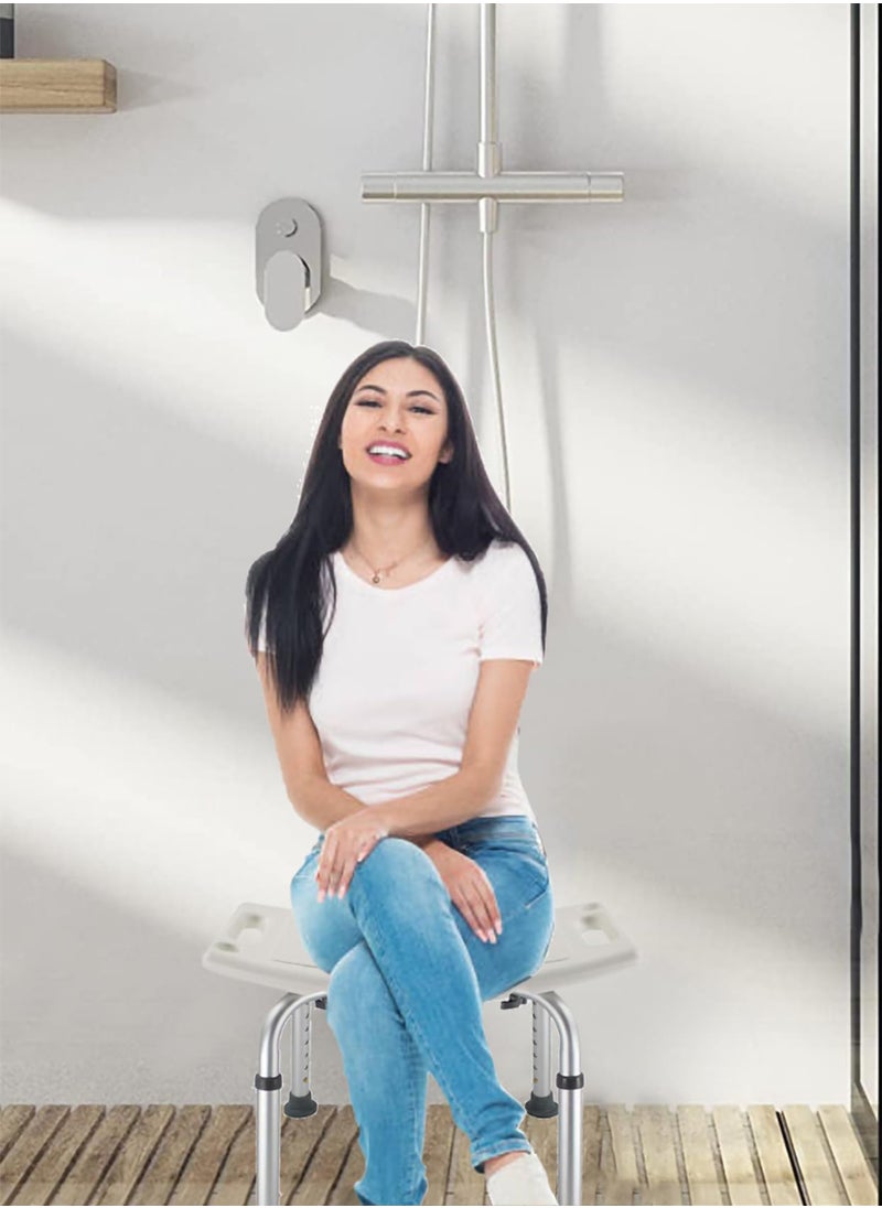 Toshionics - Shower Chair Stool Adjustable Nonslip Bathing Bench for Elderly & Disabled Lightweight Anti-Slip Shower Seat Medical Toilet Seat Bathroom & Bathtub Safety for Senior Injured Pregnant - Image 1