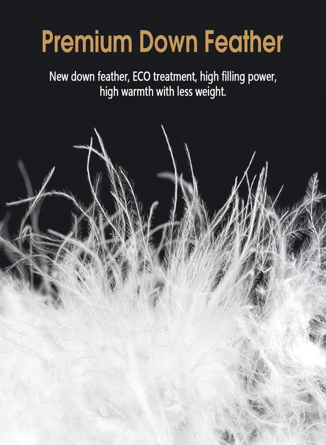 CYMULA Queen Size Feather Down Comforter - All Season Dark Grey Duvet Insert, Lightweight Box Stitched, Fluffy Breathable, Ultra Soft Quiet Hotel Style with 8 Tabs(90" x 90") - Image 3