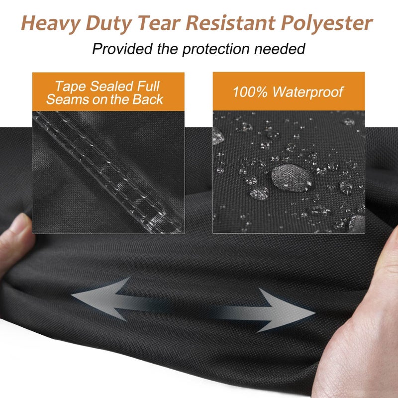NettyPro NetttyPro Smoker Cover for Outside Electric Masterbuilt Smoker 30 inch, Outdoor Waterproof Heavy Duty Square Vertical Small Grill Cover, 22" W x 20" D x 35" H, Black - Image 2