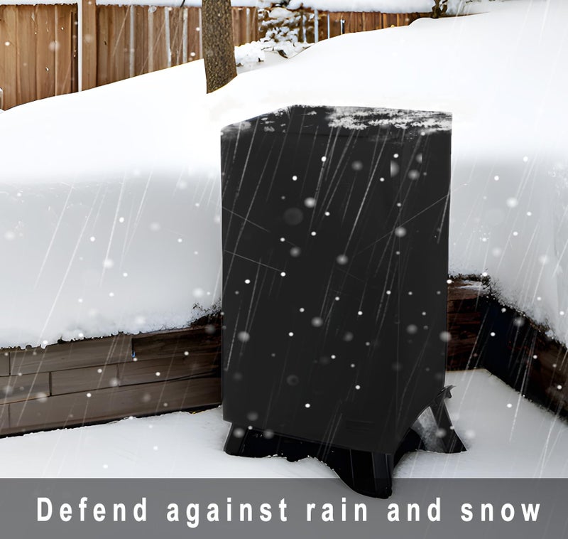NettyPro NetttyPro Smoker Cover for Outside Electric Masterbuilt Smoker 30 inch, Outdoor Waterproof Heavy Duty Square Vertical Small Grill Cover, 22" W x 20" D x 35" H, Black - Image 3