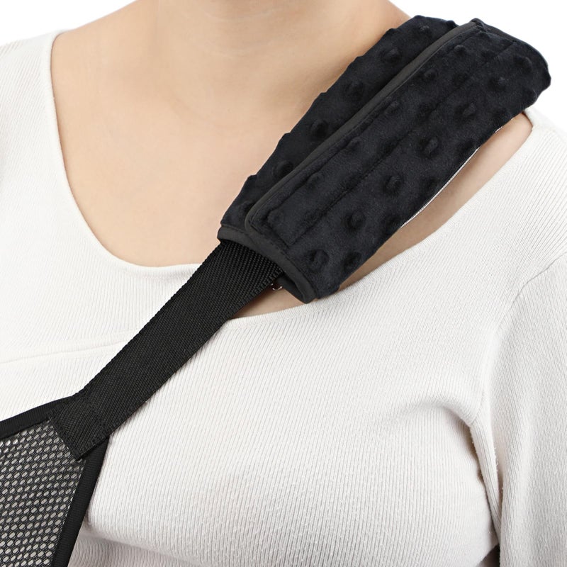 Cushioned Arm Sling Padding for Neck Slim Sling Pad Neck Strap Cushion Comfort Shoulder Support Rotator Cuff Surgery Arm Immobilizer Brace Carry Padded Cover Pillow Wrist Hand Injury Pack of 2 Black